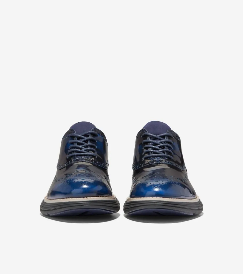 Cole Haan Dress Shoes|Oxfords*Men's ØriginalGrand Ultra Wingtip Oxfords PacificBlueBrush-Off-Black