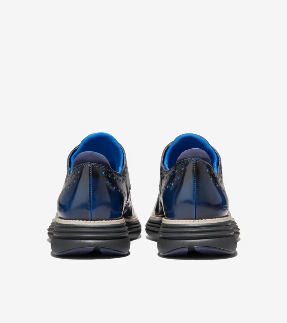 Cole Haan Dress Shoes|Oxfords*Men's ØriginalGrand Ultra Wingtip Oxfords PacificBlueBrush-Off-Black