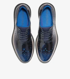 Cole Haan Dress Shoes|Oxfords*Men's ØriginalGrand Ultra Wingtip Oxfords PacificBlueBrush-Off-Black