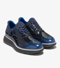 Cole Haan Dress Shoes|Oxfords*Men's ØriginalGrand Ultra Wingtip Oxfords PacificBlueBrush-Off-Black