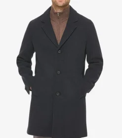 Cole Haan Wool Coats|Car Coats & Blazers*Men's Single-Breasted Top Coat Navy