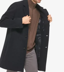 Cole Haan Wool Coats|Car Coats & Blazers*Men's Single-Breasted Top Coat Navy