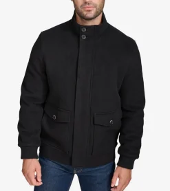 Cole Haan Outerwear|Bomber Jackets*Men's Stand Collar Bomber Jacket Black