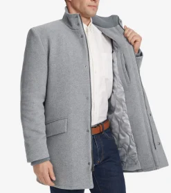 Cole Haan Wool Coats|Car Coats & Blazers*Men's Stand Collar Car Coat LightGrey