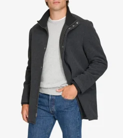 Cole Haan Wool Coats|Car Coats & Blazers*Men's Stand Collar Car Coat Charcoal