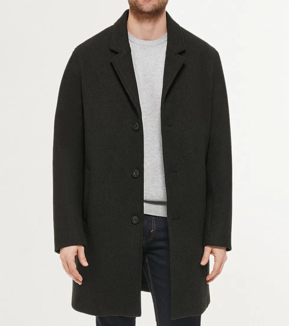 Cole Haan Wool Coats|Car Coats & Blazers*Men's Stretch Wool Top Coat Black
