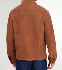 Cole Haan Outerwear|Leather & Suede Jackets*Men's Suede Trucker Jacket Cognac