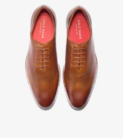 Cole Haan Extended Sizes & Widths|Dress Shoes*Men's Washington Grand Laser Wingtip Oxfords BritishTanLeather