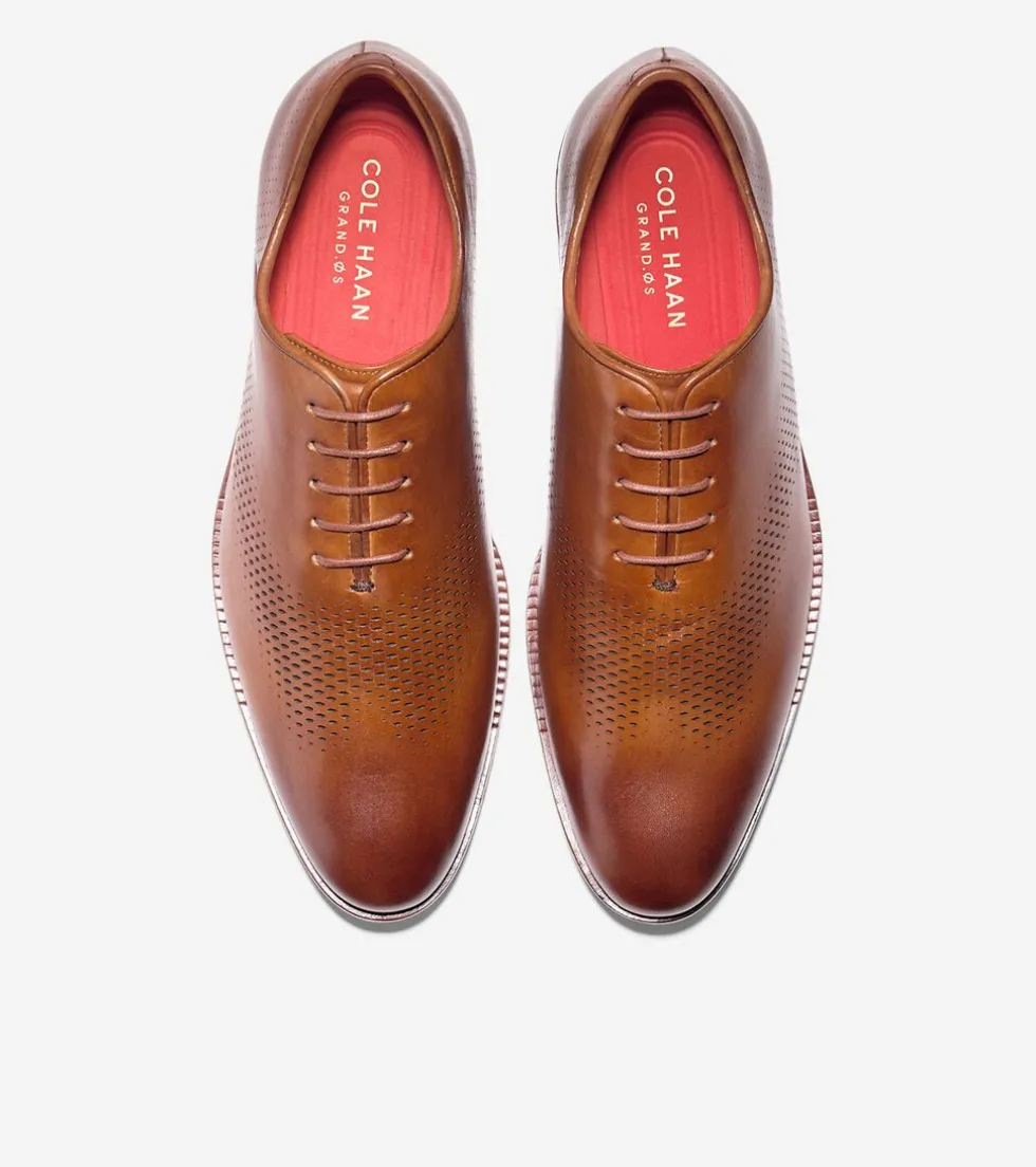 Cole Haan Extended Sizes & Widths|Dress Shoes*Men's Washington Grand Laser Wingtip Oxfords BritishTanLeather