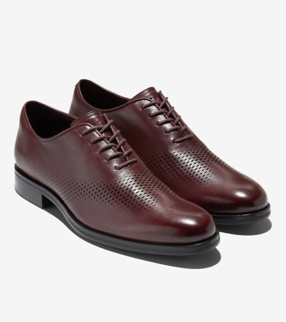 Cole Haan Dress Shoes|Oxfords*Men's Washington Grand Laser Wingtip Oxfords Bloodstone-Black