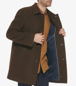 Cole Haan Wool Coats|Car Coats & Blazers*Men's Wool Cashmere Top Coat Espresso