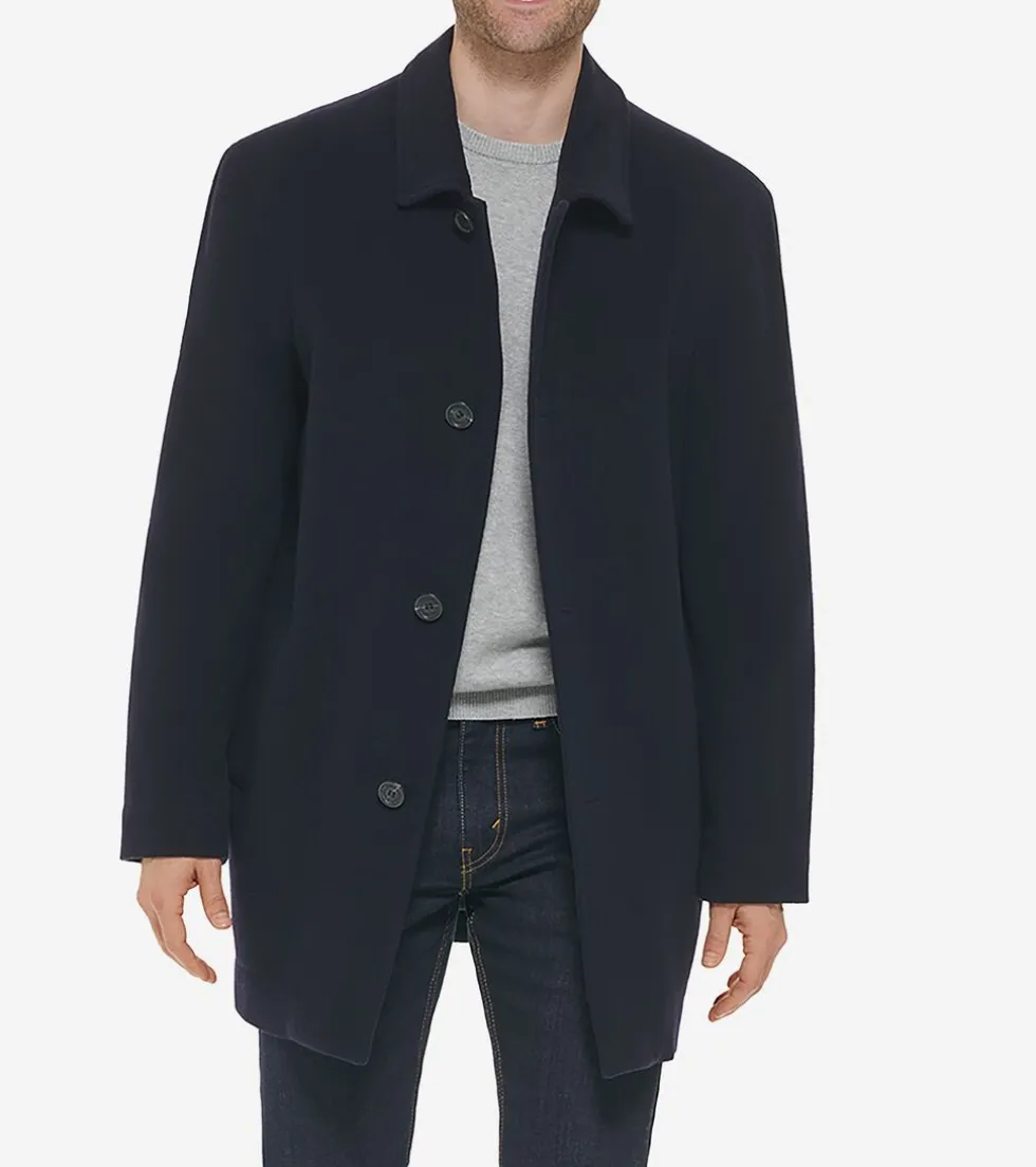Cole Haan Wool Coats|Car Coats & Blazers*Men's Wool Cashmere Top Coat Navy