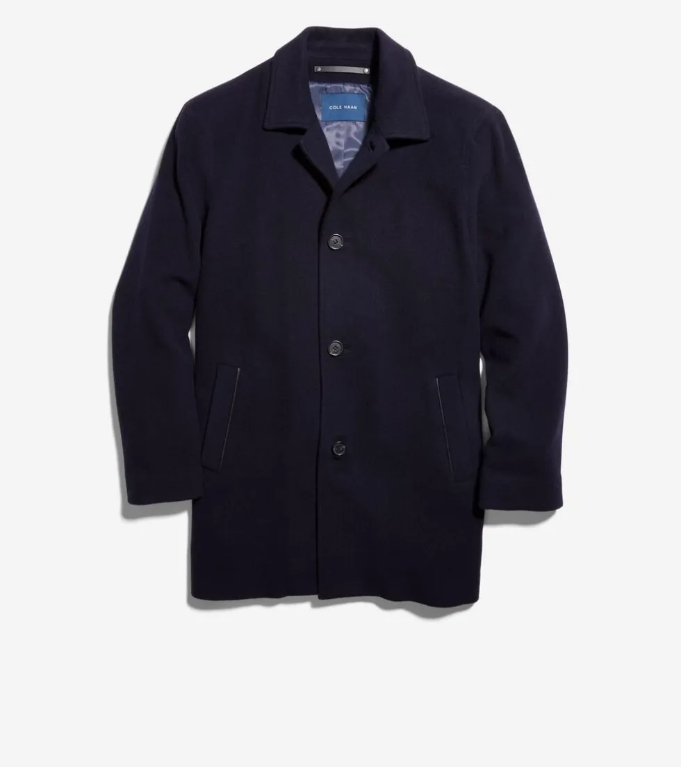 Cole Haan Wool Coats|Car Coats & Blazers*Men's Wool Cashmere Top Coat Navy