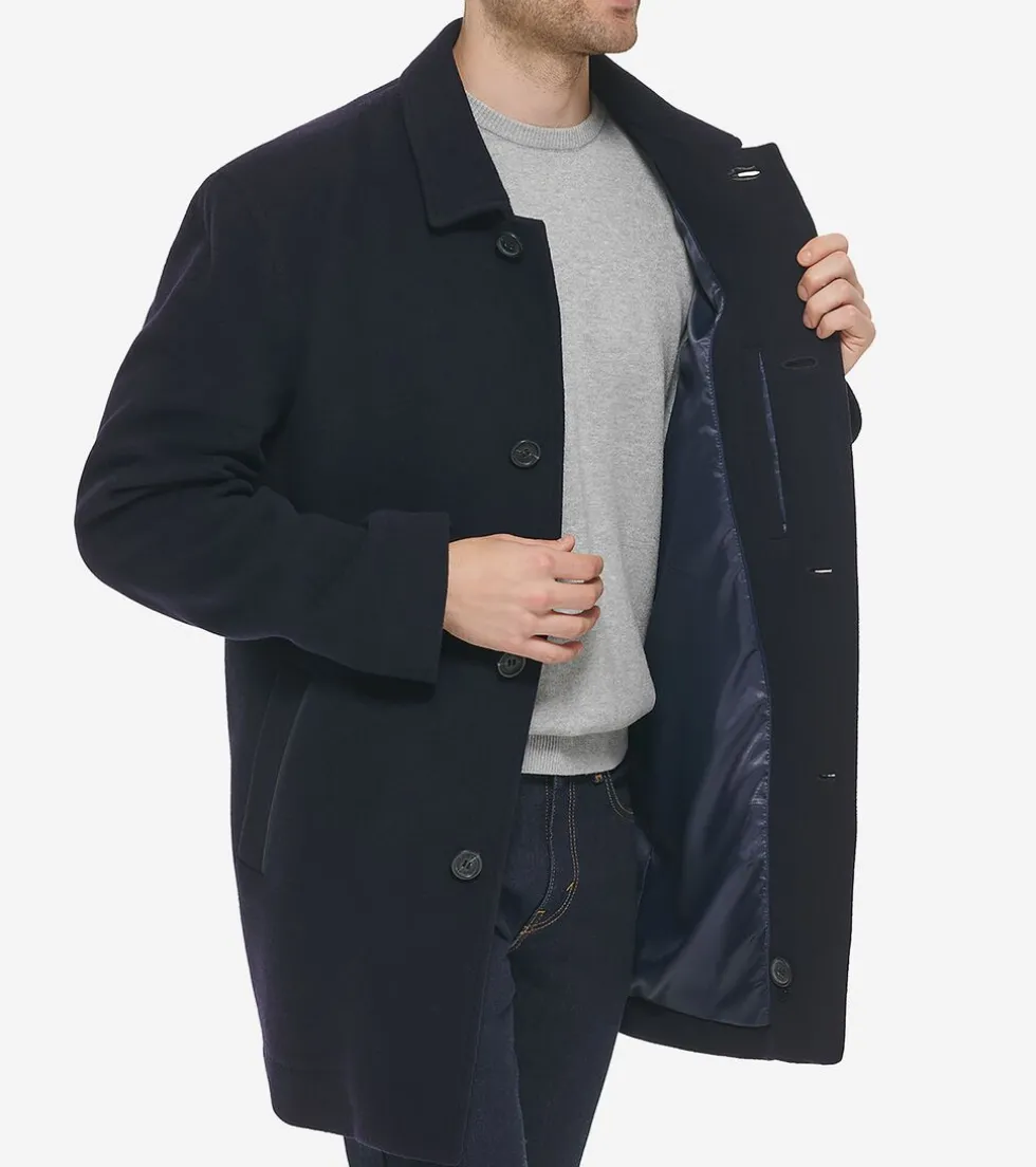 Cole Haan Wool Coats|Car Coats & Blazers*Men's Wool Cashmere Top Coat Navy