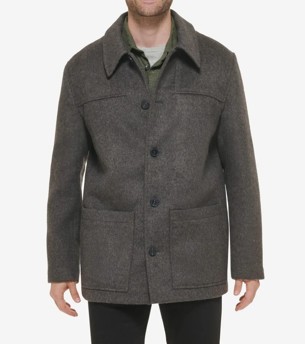 Cole Haan Wool Coats|Car Coats & Blazers*Men's Wool Patch Pocket Jacket Grey