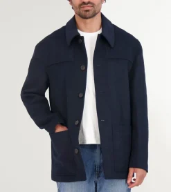 Cole Haan Wool Coats|Car Coats & Blazers*Men's Wool Patch Pocket Jacket Navy
