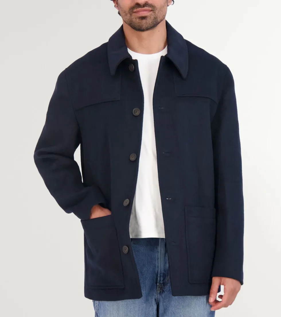Cole Haan Wool Coats|Car Coats & Blazers*Men's Wool Patch Pocket Jacket Navy