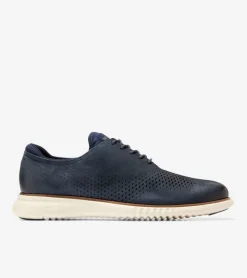 Cole Haan Extended Sizes & Widths|Dress Shoes*Men's 2.ZER&Oslash;GRAND Laser Wingtip Oxfords NavyBlazer-Ivory