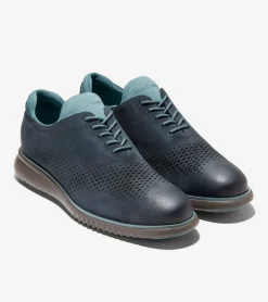Cole Haan Dress Shoes|Oxfords*Men's 2.ZERØGRAND Laser Wingtip Oxfords Blueberry-Lava-NorthAtlantic