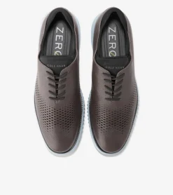 Cole Haan Extended Sizes & Widths|Dress Shoes*Men's 2.ZER&Oslash;GRAND Laser Wingtip Oxfords Pavement-CelestialBlue-Black