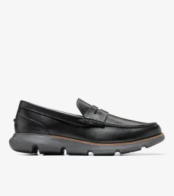 Cole Haan Extended Sizes & Widths|Loafers & Drivers*Men's 4.ZER&Oslash;GRAND Penny Loafers Black-GrayPinstripe