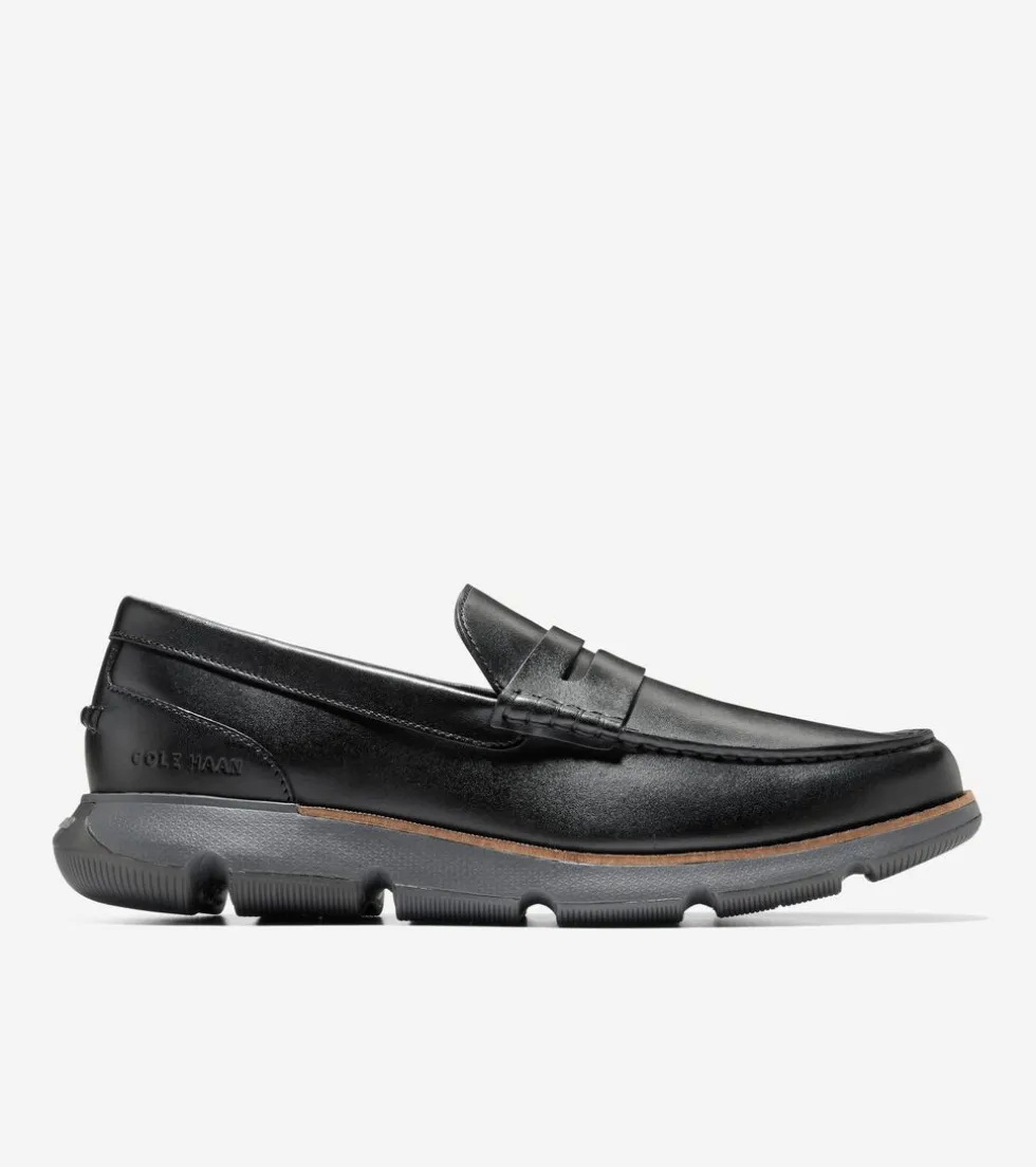 Cole Haan Extended Sizes & Widths|Loafers & Drivers*Men's 4.ZERØGRAND Penny Loafers Black-GrayPinstripe