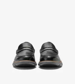 Cole Haan Extended Sizes & Widths|Loafers & Drivers*Men's 4.ZER&Oslash;GRAND Penny Loafers Black-GrayPinstripe