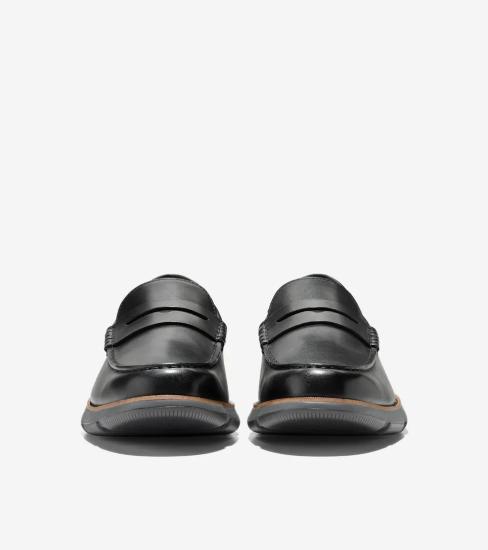 Cole Haan Extended Sizes & Widths|Loafers & Drivers*Men's 4.ZERØGRAND Penny Loafers Black-GrayPinstripe