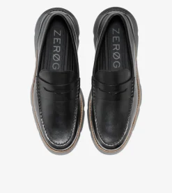 Cole Haan Extended Sizes & Widths|Loafers & Drivers*Men's 4.ZERØGRAND Penny Loafers Black-GrayPinstripe