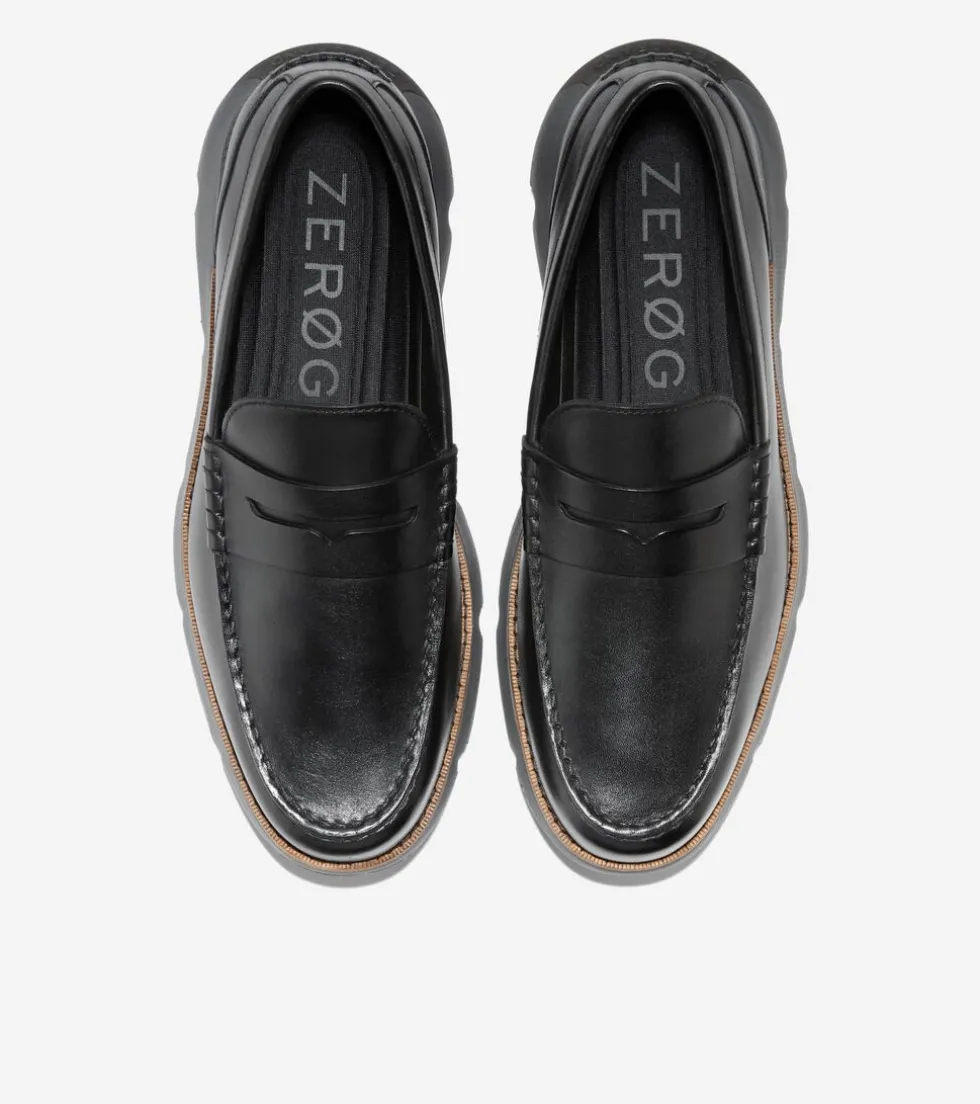 Cole Haan Extended Sizes & Widths|Loafers & Drivers*Men's 4.ZERØGRAND Penny Loafers Black-GrayPinstripe