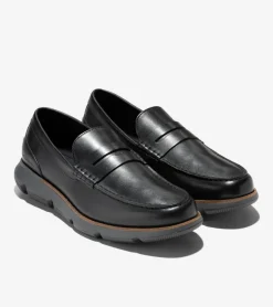 Cole Haan Extended Sizes & Widths|Loafers & Drivers*Men's 4.ZERØGRAND Penny Loafers Black-GrayPinstripe