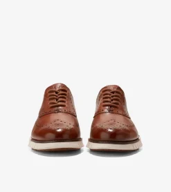 Cole Haan Extended Sizes & Widths|Dress Shoes*Men's ZERØGRAND Remastered Wingtip Oxfords BritishTan-Ivory