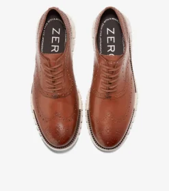Cole Haan Extended Sizes & Widths|Dress Shoes*Men's ZERØGRAND Remastered Wingtip Oxfords BritishTan-Ivory