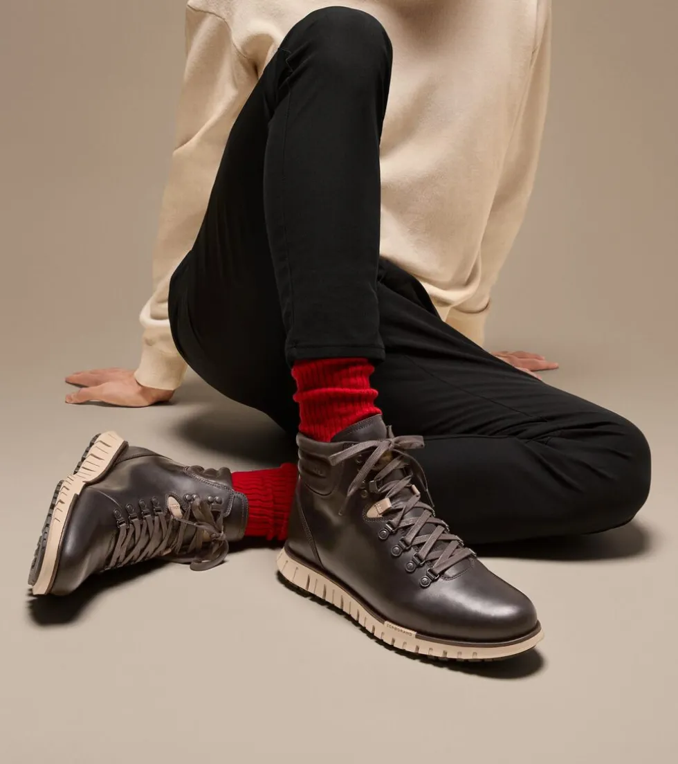 Cole Haan Boots*Men's ZERØGRAND Remastered Waterproof Hiking Boots DarkChocolate-Black