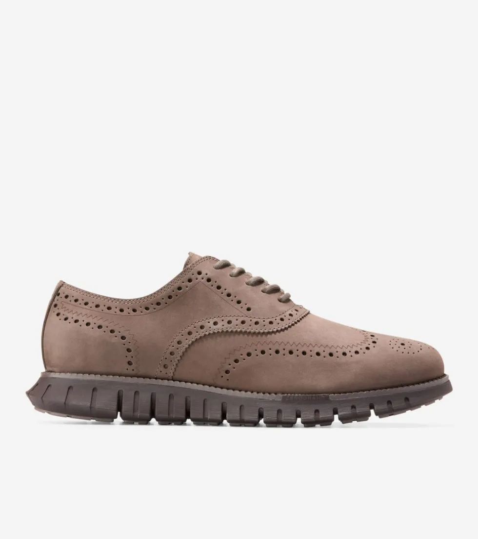 Cole Haan Extended Sizes & Widths|Oxfords*Men's ZERØGRAND Remastered Wingtip Oxfords Lava-Truffle-Chocolate