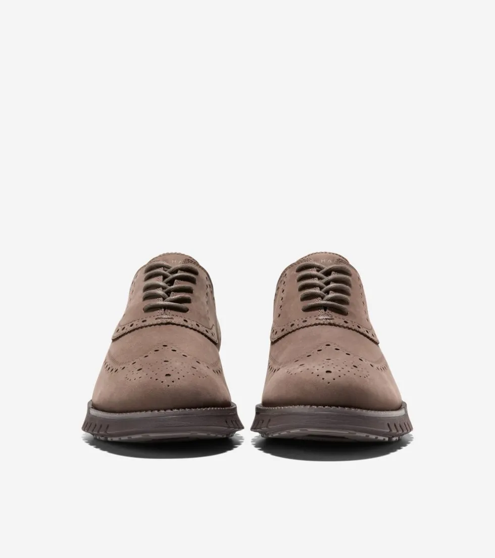 Cole Haan Extended Sizes & Widths|Oxfords*Men's ZERØGRAND Remastered Wingtip Oxfords Lava-Truffle-Chocolate
