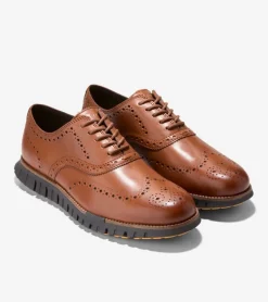 Cole Haan Extended Sizes & Widths|Dress Shoes*Men's ZER&Oslash;GRAND Remastered Wingtip Oxfords BritishTan-Java