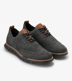 Cole Haan Dress Shoes|Oxfords*Men's ZERØGRAND Remastered Stitchlite™ Wingtip Oxfords MagnetGrayStitchlite™-Black