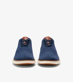 Cole Haan Extended Sizes & Widths|Dress Shoes*Men's ZERØGRAND Remastered Stitchlite™ Wingtip Oxfords MarineBlueStitchlite™-Ivory