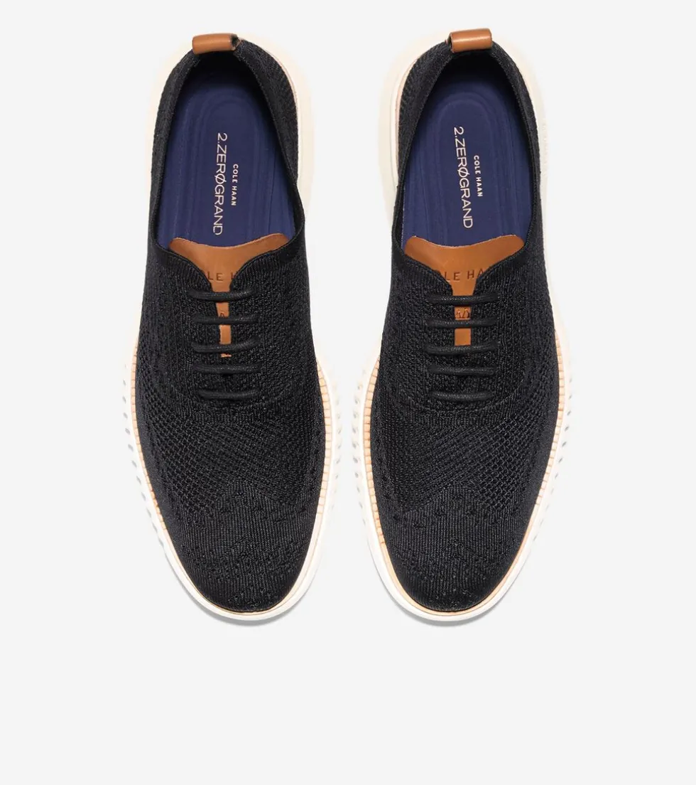 Cole Haan Extended Sizes & Widths|Dress Shoes*Men's 2.ZERØGRAND Stitchlite™ Wingtip Oxfords BlackStitchlite™-Ivory