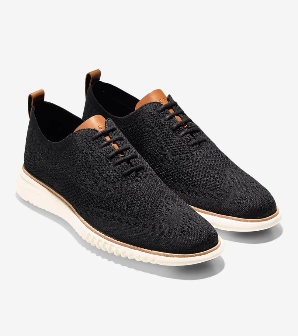 Cole Haan Extended Sizes & Widths|Dress Shoes*Men's 2.ZERØGRAND Stitchlite™ Wingtip Oxfords BlackStitchlite™-Ivory