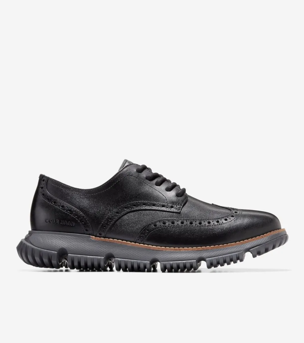Cole Haan Extended Sizes & Widths|Dress Shoes*Men's 4.ZERØGRAND Wingtip Winter Oxfords Black-GrayPinstripe