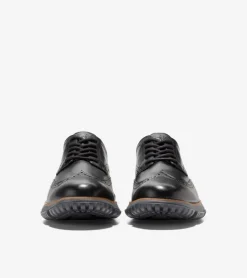 Cole Haan Extended Sizes & Widths|Dress Shoes*Men's 4.ZER&Oslash;GRAND Wingtip Winter Oxfords Black-GrayPinstripe