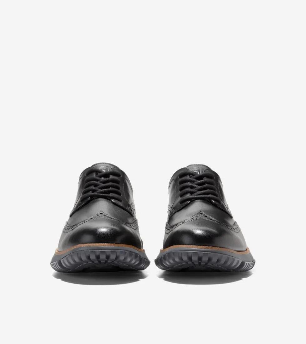 Cole Haan Extended Sizes & Widths|Dress Shoes*Men's 4.ZERØGRAND Wingtip Winter Oxfords Black-GrayPinstripe