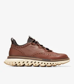 Cole Haan Dress Shoes|Oxfords*Men's 5.ZER&Oslash;GRAND Wingtip Oxfords DarkSequoia-AlabasterGleam