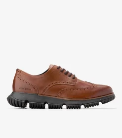 Cole Haan Extended Sizes & Widths|Dress Shoes*Men's 4.ZER&Oslash;GRAND Wingtip Winter Oxfords BritishTan-GreyPinstripe