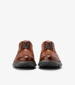 Cole Haan Extended Sizes & Widths|Dress Shoes*Men's 4.ZER&Oslash;GRAND Wingtip Winter Oxfords BritishTan-GreyPinstripe
