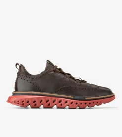 Cole Haan Oxfords*Men's 5.ZER&Oslash;GRAND Wingtip Oxfords Chocolate-Black-RedOchre