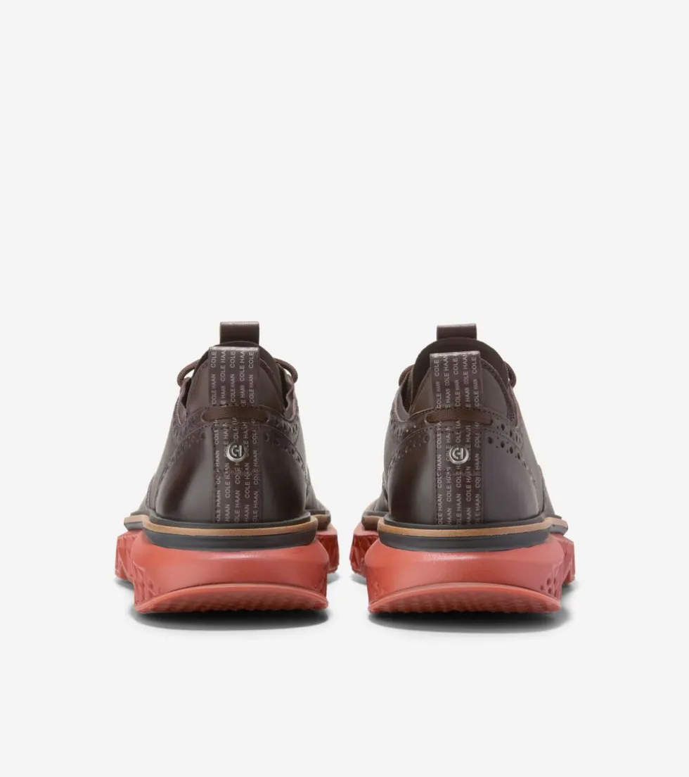 Cole Haan Oxfords*Men's 5.ZERØGRAND Wingtip Oxfords Chocolate-Black-RedOchre