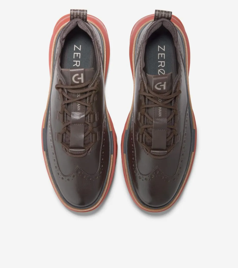 Cole Haan Oxfords*Men's 5.ZERØGRAND Wingtip Oxfords Chocolate-Black-RedOchre